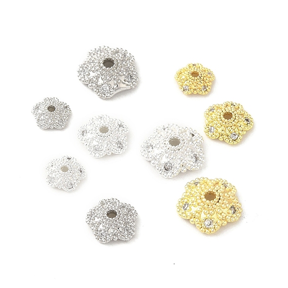 Покрытие стойки, колпачки из латунных бусин, с четким кубического циркония, долговечный, без свинца и без кадмия, цветок