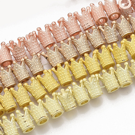 Electroplated Non-magnetic Synthetic Hematite Beads, Top Drilled Beads, Matte Style, Crown