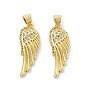 Латунные микро проложить кубического циркония подвески, крылатые прелести, без кадмия и без свинца, стойки покрытие, долговечный