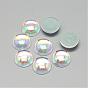 Transparent Acrylic Cabochons, AB Color Plated, Half Round/Dome