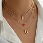 Iron Cable Chains 3 Layer Necklaces, I Love You Necklace for Valentine's Day