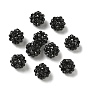Natural Black Spinel Woven Beads, Cluster Beads, Faceted, Round