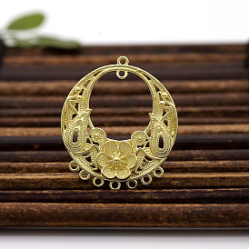 Ancient costume Hanfu cast copper round flower tassel pendant simple hairpin hair accessories diy material accessories