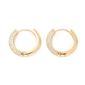 Real 18K Gold Plated Cubic Zirconia Huggie Hoop Earrings for Girl Women