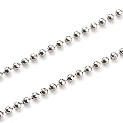 304 Stainless Steel Ball Chain Necklaces, with Lobster Claw Clasps