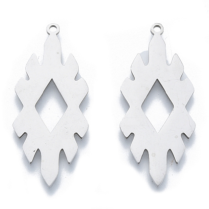 Pendentifs en acier inoxydable, charme de rhumbus