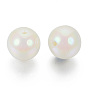 Acrylic Imitation Pearl Beads, AB Color Plated, Round