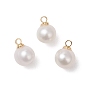 Круглые подвески из натурального культивированного пресноводного жемчуга, с латунной поручительств, золотые