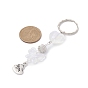 Alloy Heart with Word Mom Pendant Keychain, with Acrylic Butterfly and Iron Split Key Rings
