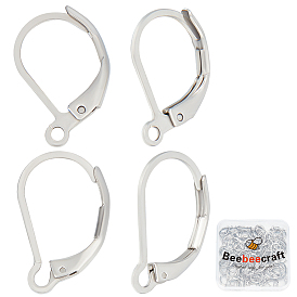 100шт 2 стиль 304 фурнитура для сережек из нержавеющей стали, с петлями