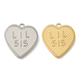 304 подвески из нержавеющей стали, сердце со словом очарование