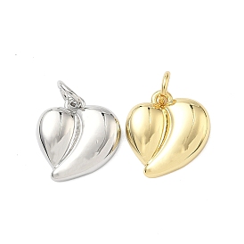 Латунные подвески, сердце прелести, без кадмия и без свинца, стойки покрытие, долговечный, с целью перехода в кольце