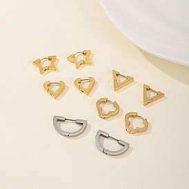 Fashionable 201 Stainless Steel Hoop Earrings