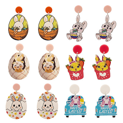 Пасхальные акриловые серьги-подвески