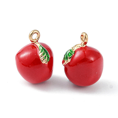 Латунь эмаль прелести, имитация фруктов, золотой свет, яблочный шарм