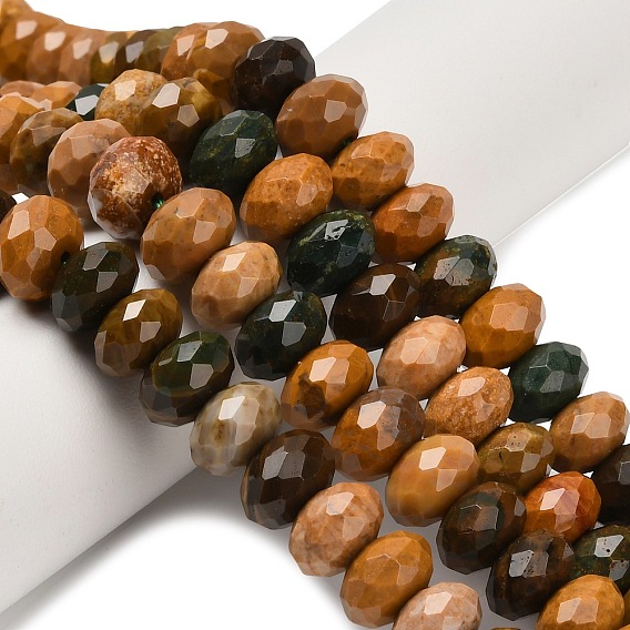 Океан Природный яшмы бисер нитей, рондель, граненые