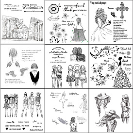 Fashion Lady Theme Clear Silicone Stamps, for DIY Scrapbooking, Photo Album Decorative, Cards Making, Stamp Sheets