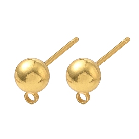 Hallazgos de aretes de bronce, rondo, con 304 perno de acero inoxidable, con bucle