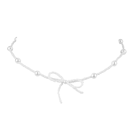 Ожерелья из бисера с бантом, жемчужные ожерелья из ракушек для женщин