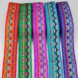Ethnic Style Embroidery Polyester Ribbons, Jacquard Ribbon, Garment Accessories, Wave Pattern