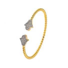 Цветочная стойка покрытие латунь микро паве кубический цирконий браслеты манжеты для женщин, долговечный, без кадмия и без свинца