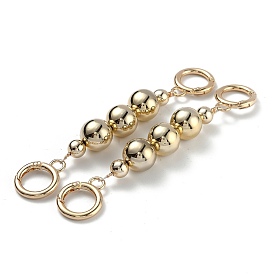 Bag Extender Chain, with ABS Plastic Beads and Light Gold Alloy Spring Gate Rings, for Bag Strap Extender Replacement