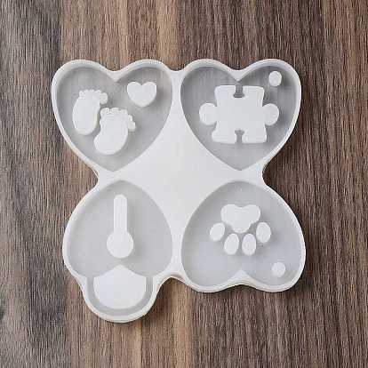 DIY Silicone Pendant Molds, Resin Casting Molds, Clay Craft Mold Tools, Heart