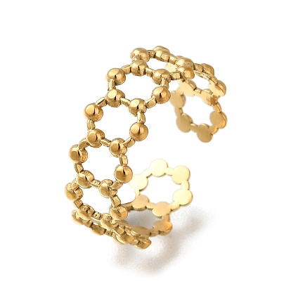 Hexágono hueco 304 anillo abierto de acero inoxidable para mujer