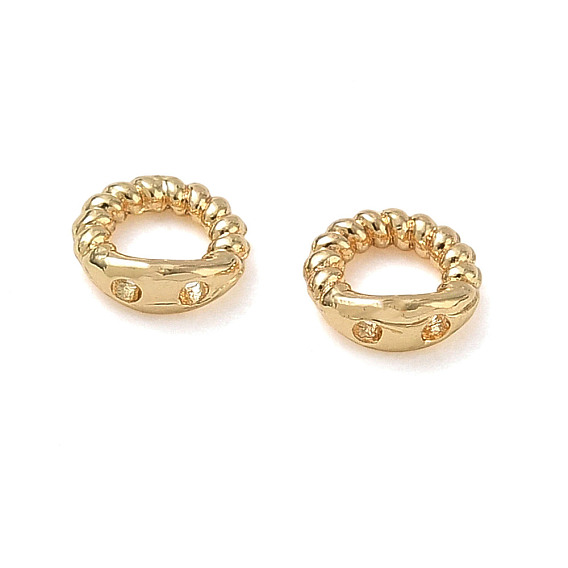 Conectores de dijes de anillo de latón, Protector de alambre para extremos de collares y pulseras, anillos redondos retorcidos