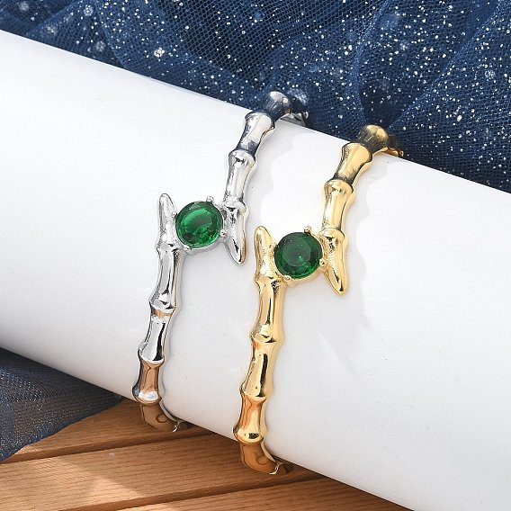 Ионное покрытие (ip) 304 браслеты из нержавеющей стали со стразами для женщин