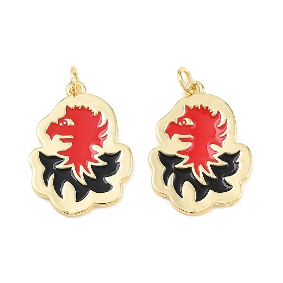 Латунь эмаль подвески, прелести орла, долгоиграющий, стойки покрытие, без свинца и без кадмия, реальный 18 k позолоченный, с целью перехода в кольце