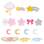 5 Sets 5 Style Iron on/Sew on Computerized Embroidery Clothing Patches, Adhesive Appliques, Mixed Shapes