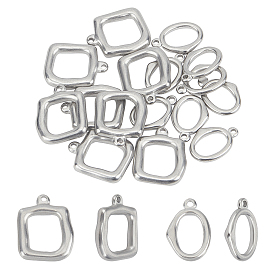 Unicraftale 16pcs 2 Style 304 Stainless Steel Charms, Mixed Shapes