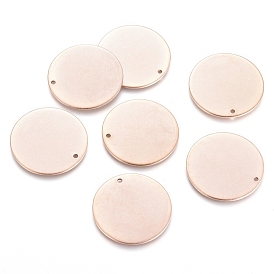 Placage ionique (ip) 304 pendentifs en acier inoxydable, estampillage d'une étiquette vierge, plat rond
