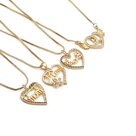 Fashionable Minimalist Copper Zirconia Heart Necklace for Women - Perfect Gift for Mother's Day