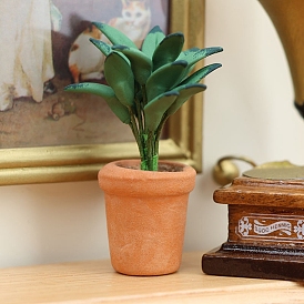 Миниатюрные украшения из смоляных растений в горшках, аксессуары для домашнего кукольного домика с микро-ландшафтом, притворяясь опорными украшениями