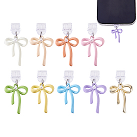 9шт пластиковые мобильные пылезащитные заглушки, Сплав с подвесками, бантом