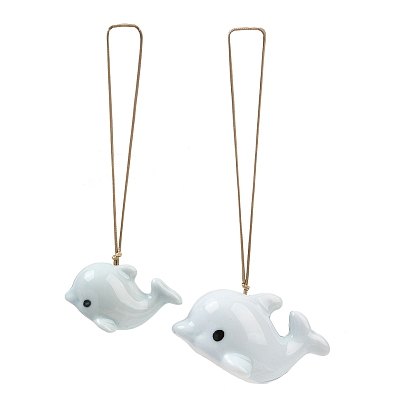 Pendentifs décoratifs en porcelaine faite à la main représentant de jolis dauphins, ornement à suspendre pour voiture, maison et sac
