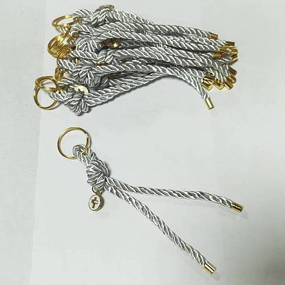 10 llavero con cordón de poliéster, con anillos de hierro
