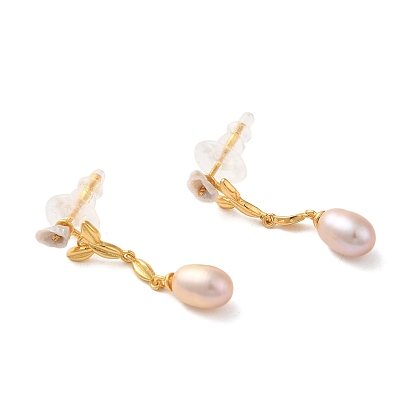 Sterling boucles d'oreilles en argent, avec perle naturelle, bijoux pour femmes, larme