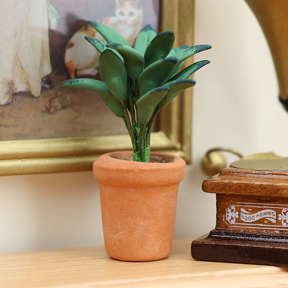 Миниатюрные украшения из смоляных растений в горшках, аксессуары для домашнего кукольного домика с микро-ландшафтом, притворяясь опорными украшениями