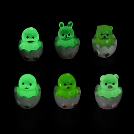 Broken Shell Animal Luminous Resin Display Decorations, Glow in the Dark, for Car or Home Office Desktop Ornaments