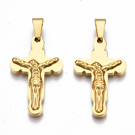 201 Stainless Steel Pendants, Crucifix Cross, for Easter