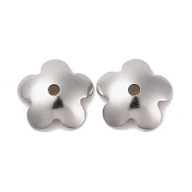 5-Petal 304 Stainless Steel Bead Caps, Flower