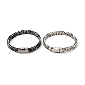 304 bracelet chaîne en maille d'acier inoxydable avec fermoir magnétique pour hommes femmes
