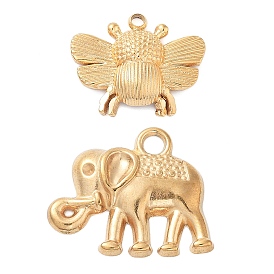 304 подвески из нержавеющей стали, золотые, талисман пчелы и слона