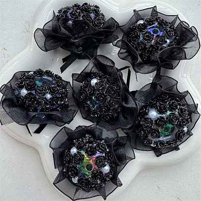 5шт акриловые бусины, с ABS имитации жемчуга, цветок