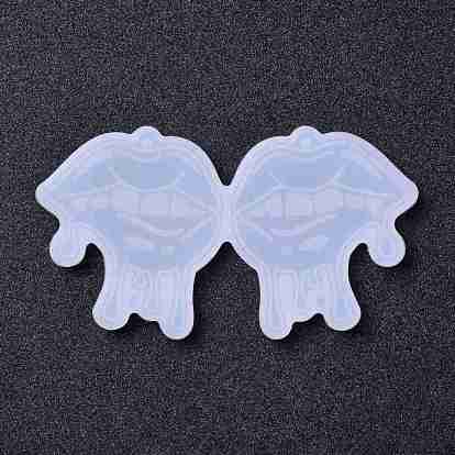 Halloween Theme DIY Pendant Silicone Molds, for Earring Making, Resin Casting Molds, For UV Resin, Epoxy Resin Jewelry Making, Lips