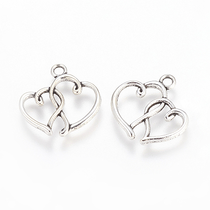 Сплавочные подвески тибетского стиля, без кадмия и без свинца, сердце