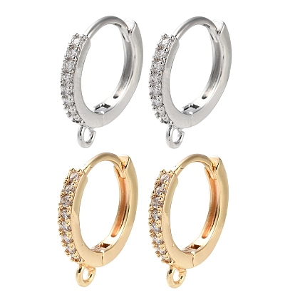 Фурнитура для сережек из латуни с покрытием из прозрачного кубического циркония, без кадмия, без никеля и без свинца, долговечный